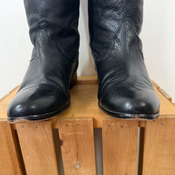 Dolce Vita Genuine Leather Black Thigh High Flat Heel Boots - Size 9 - Picture 5 of 6